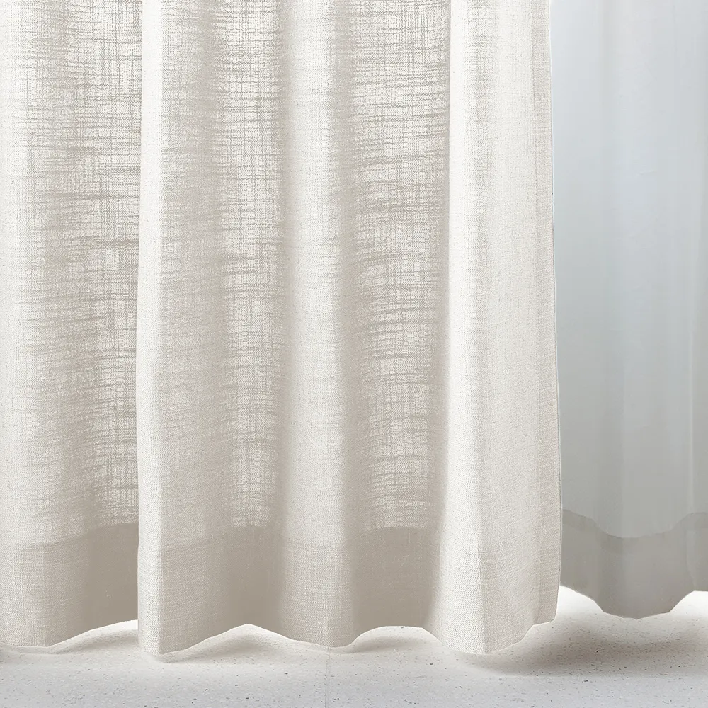 Lille Blackout Linen Curtains Natural Modern Custom Drapes Tapioca | Pleated